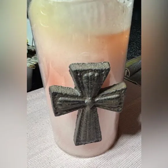 Elegant Cross Candle Decor Excellent Preloved Condition