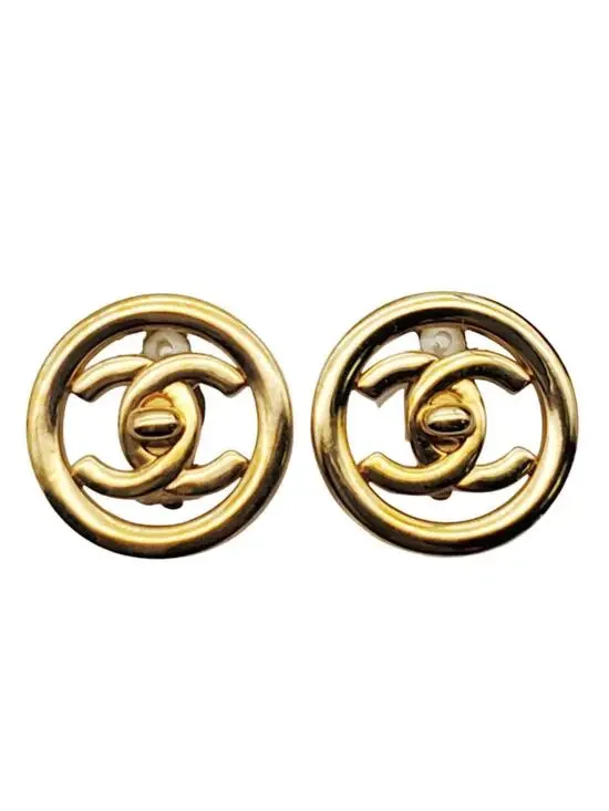 Chanel Cc Logo Clip-On Earrings Metal #327595C98B