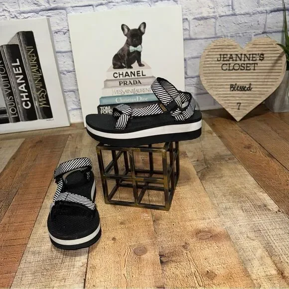 Teva Flatform Universal Original Candy Stripe Black