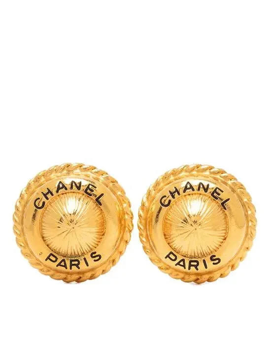 Chanel Vintage Clip-On Earrings Logo #327544C52B