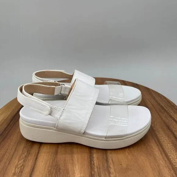 Vionic Karleen Sandals Womens Size 8 White Leather Casual Comfort Walking Shoes