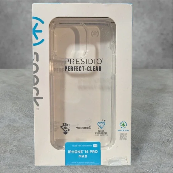 Y1. Speck Presidio Perfect-Clear Case for Apple iPhone 14 Pro Max