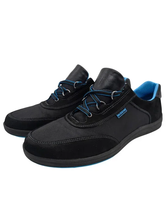 SAS Shoes Sporty Black Lace Up Sneakers | Womens 10 | Black/Blue | Made in USA