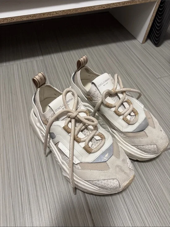 Dolce & Gabbana Beige, White and Gray Women's Chunky Sneaker