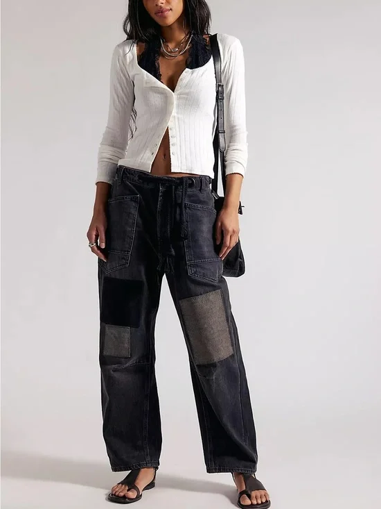 NWT FREE PEOPLE Moxie Pull-On Barrel Jeans!