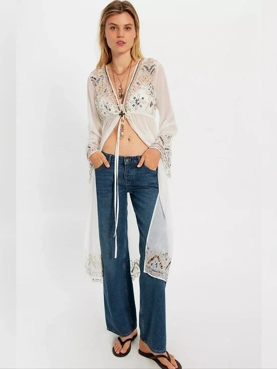 Free People Mirabella Maxi Top Whisper White Women's Size Large