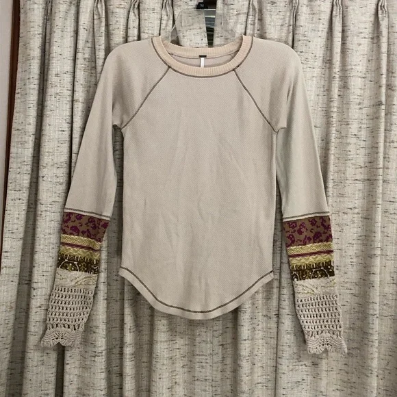 Free People In The Mix Jacquard Cuff Thermal Top