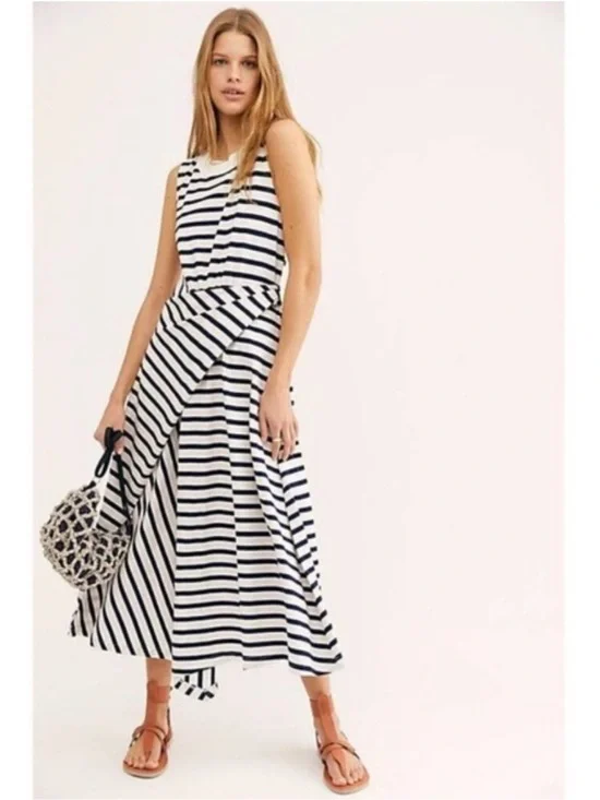 Free People Beach Capri Striped Midi Dress