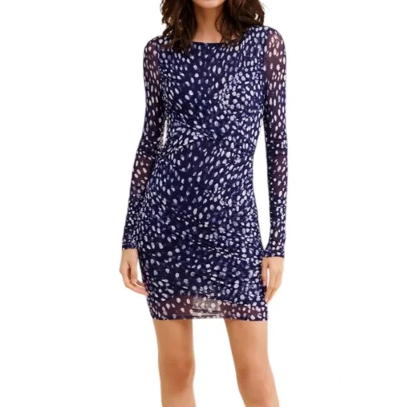 Free People Katana Mesh Bodycon Mini Dress Womens Large Indie Sleaze‎ Artsy Glam