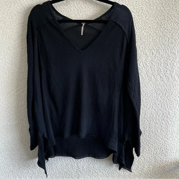 Free People Women’s Boho‎ Waffle Knit Flowy Top Size Small