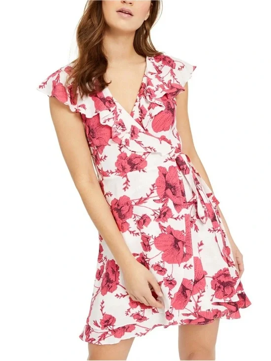 Free People French Quarter Floral Wrap Mini Dress
