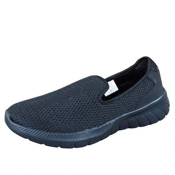 Athletic Works Women's Slip-On‎ Casual Mesh Sneakers Size 8.5 Black Lightweight