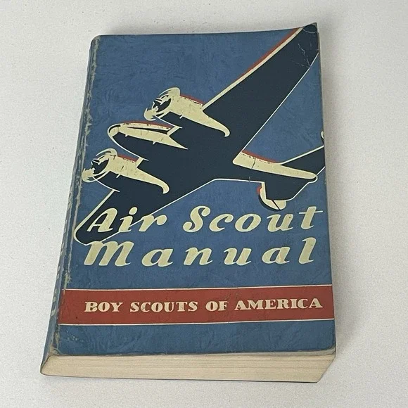 1942 Boy Scouts Air Scout Manual Vintage Aviation Scouting Handbook WWII
