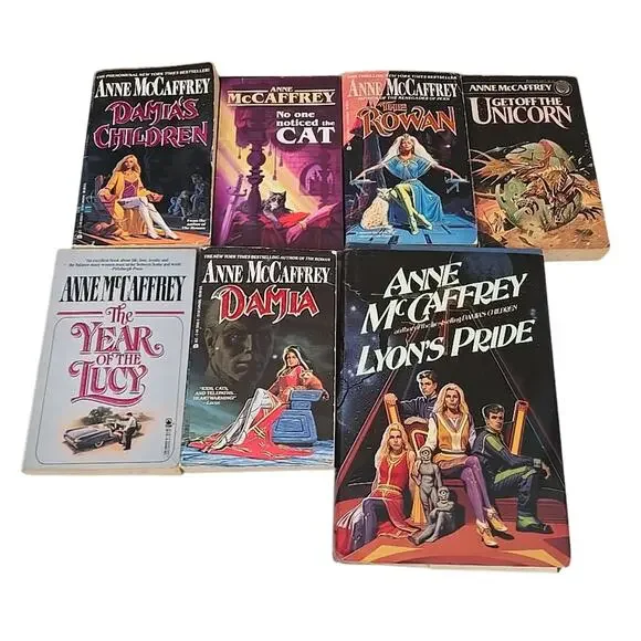 Lot of 7 VTG Anne McCaffrey Fantasy‎ Science Fiction Paperback & Hardcover Books