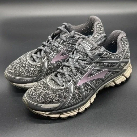 Brooks Adrenaline GTS 17 Womens Running Shoes Gray Black‎ 1202311B026 Size 8.5
