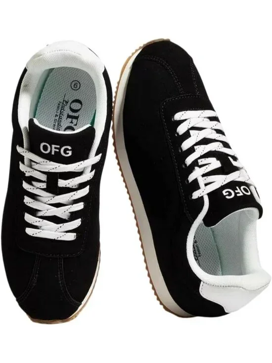 Women's Black Comfortable Low Top Classic Retro Running Lightweight Sneakers