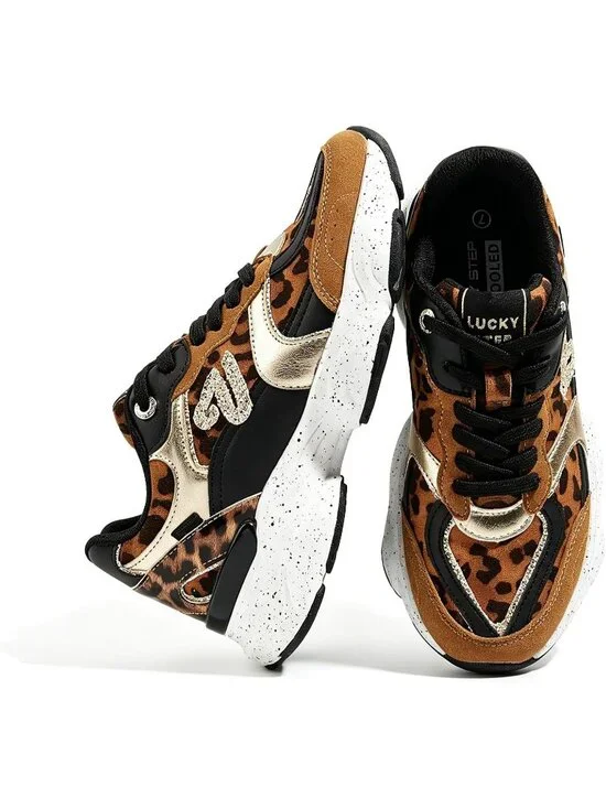 Women's Brown Leopard Chunky Fashion Running Gym Athletic Sports Stylish Sneaker