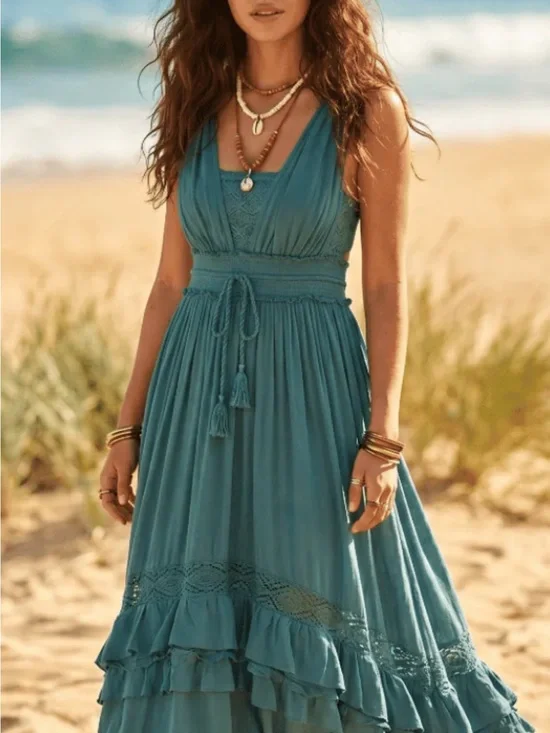 EUC Free People Santa Maria Maxi Dress. Size Large