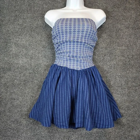 Free‎ People Bluebell Women Boho Festival Floral Strapless Mini Dress Size S NWT