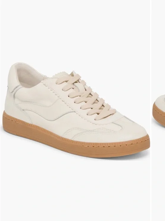 Dolce Vita Notice Cream Upper Sneaker with Tan Gum Sole