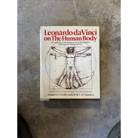 Leonardo Da Vinci Human Body Book Charles D. OMalley HCDJ 1982 Vintage Gothic