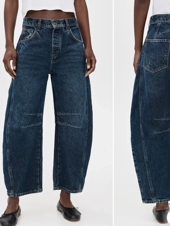 Free People Good Luck Mid Rise Barrel Jeans Size 29 *