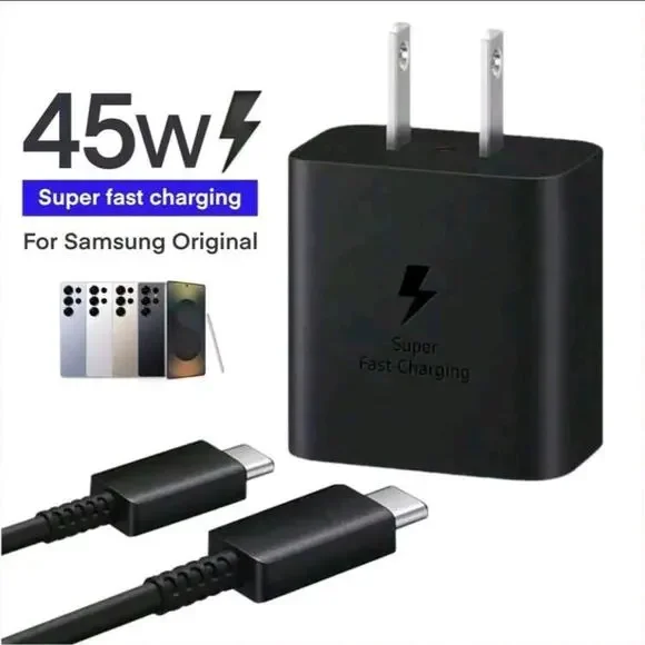 NEW!‎ 45W Super Fast Charger USB Type C Wall Charger Block+ 2m cable