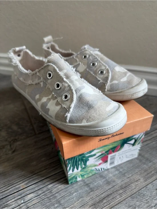 Tommy Bahama Gigi Natural Camo Slip-On Canvas Sneakers