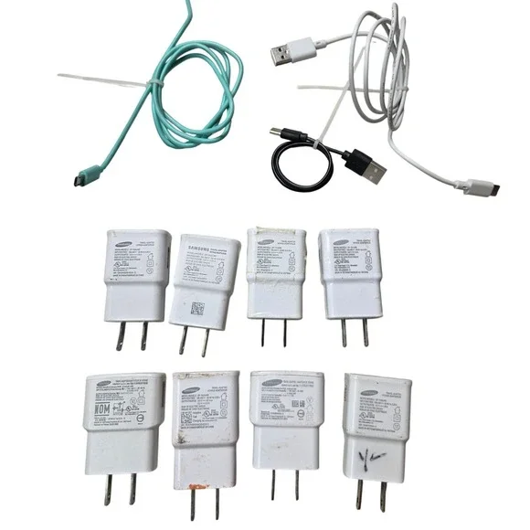 Samsung Wall Charger Lot 8 Adapter Blocks EP-TA20JWE EP-TA50JWE 3 USB Cables Z4‎