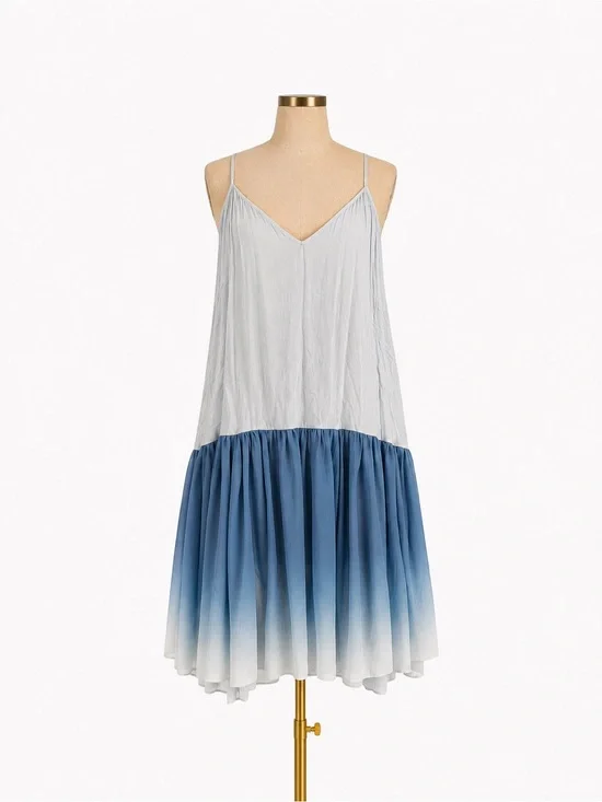 Free People Blue Ombre Babydoll Mini Dress
