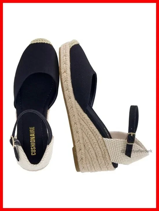 Closed Toe Wedge Espadrilles Sandals for Women with Adjustable Buckle Ankle