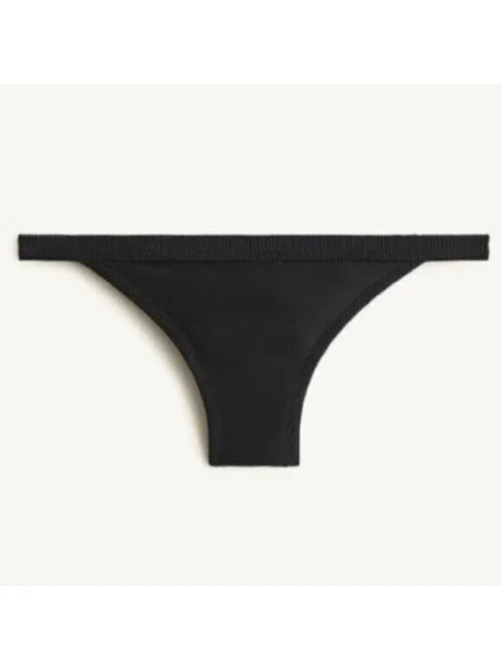 NWT J Crew Black Ribbed Trim Hipster Full Coverage Bikini Bottom Size 3X