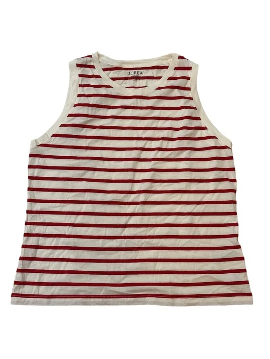 New! J. Crew Striped 100% Cotton Sleeveless Top Sz XL