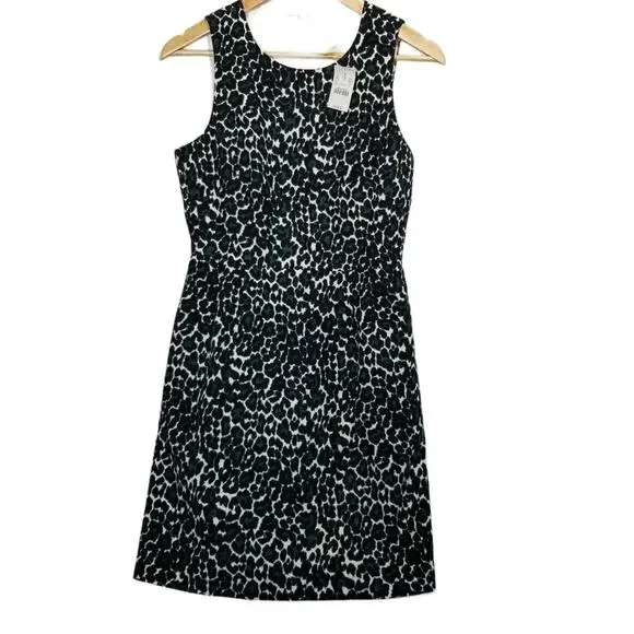 J. Crew Dress XS Sleeveless Animal Print Jumper Fit and Flare Dress NWT