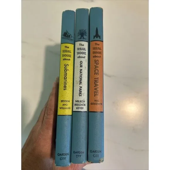Lot 3 VTG The Real Book Children's 1950s Readers Space/national Parks/submarines
