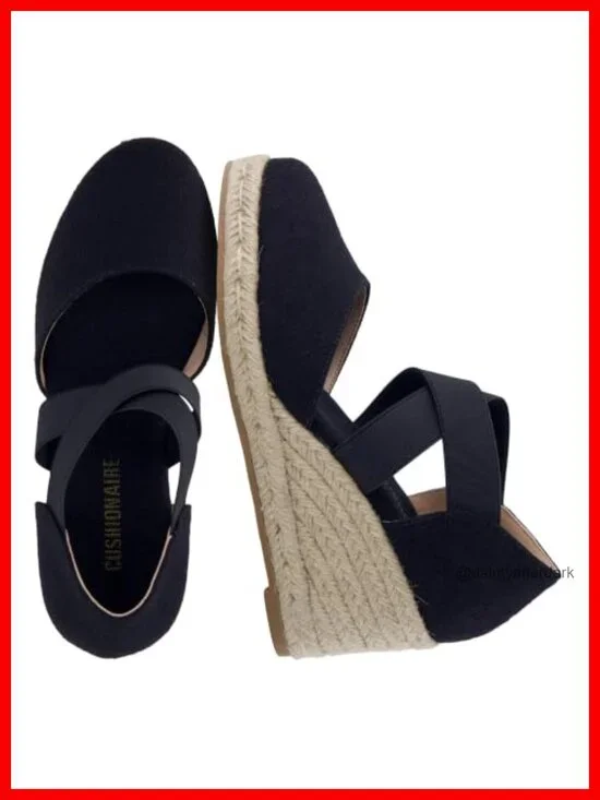 Women's Espadrille Wedge Sandals Slip On Closed Toe Comfortable