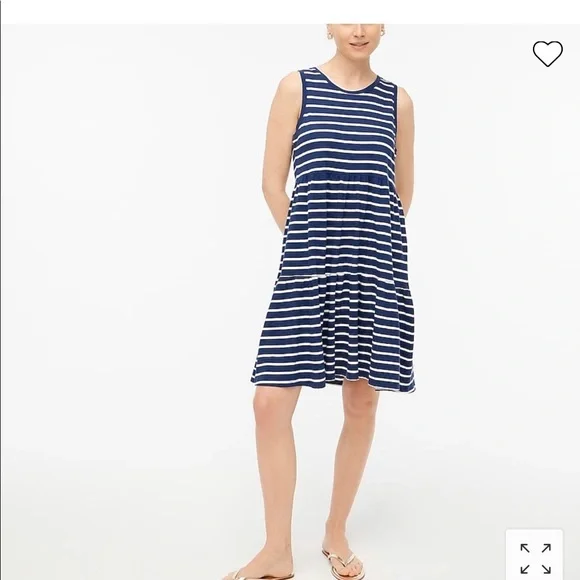 #483 NWT J Crew XL Blue Stripped Dress