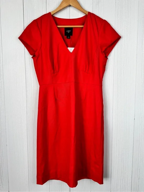 J.Crew Suiting V-neck cap-sleeve sheath dress | wool blend
