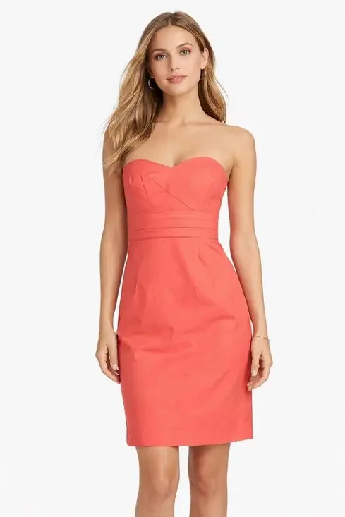 J.Crew Raquel Sheath Dress Y2K Sweet Papaya Strapless 4