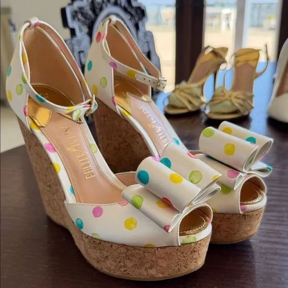 Colorful Polka Dot Wedge Sandals