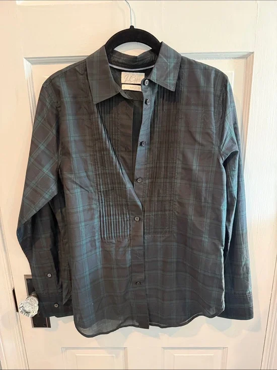 Black watch plaid Long-Sleeve Shirt -