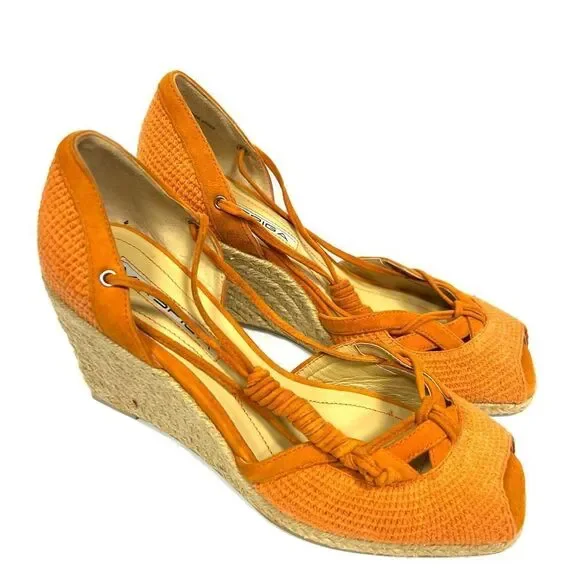 - Via Spiga crochet and leather lace up espadrilles Sz 6.5