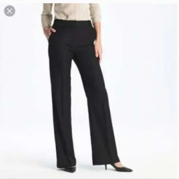 J. Crew 100% Wool Mid Rise Tailored Favorite‎ Fit Flare Dress Pants Black 12