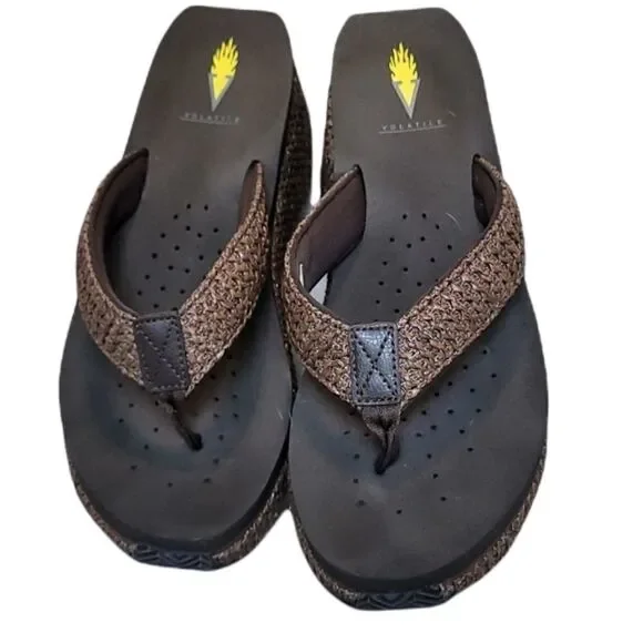 Volatile brown Island Wedge Sandal