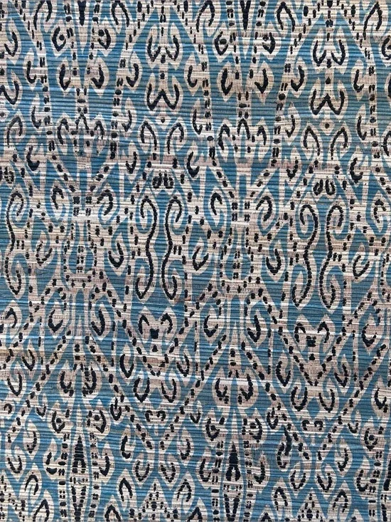 Artisan Ikat-Inspired Woven Natural Grasscloth Wall Art/Runner #0701269