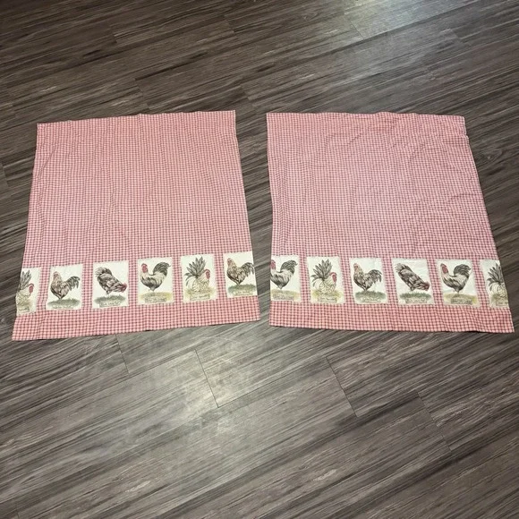 Waverly French Country Kitchen Chicken Set Of 3 Curtains Vintage Cottage Granny