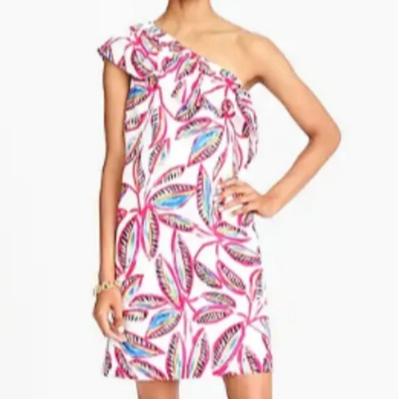 J.Crew One-shoulder Floral Print Dress Size M