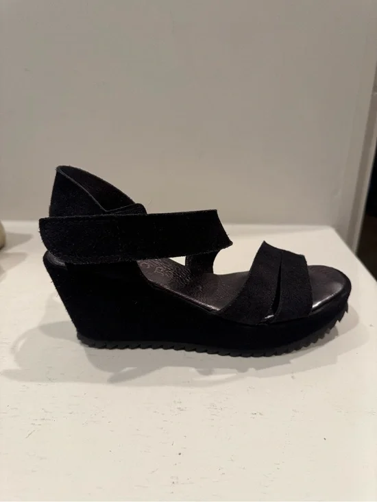 Pedro Garcia Black Wedge Sandal