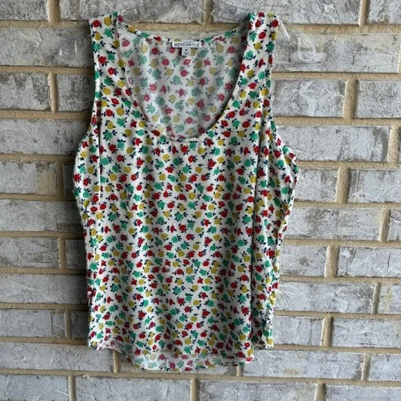 J. Crew Mercantile Floral Sleeveless Blouse Women's Size M.