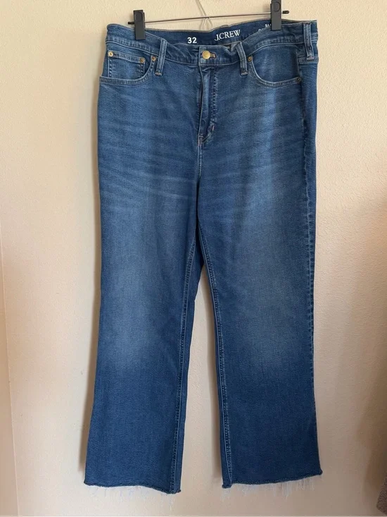 J. Crew Wide-Leg Flare Jeans in Dark Blue Wash